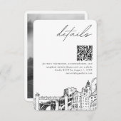 Fort Worth Wedding Details QR Code Small Begleitkarte (Vorne/Hinten)