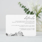 Fort Worth Wedding Hotel Zimmerblockdetails Klein Begleitkarte (Stehend Vorderseite)