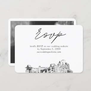 Fort Worth Wedding Minimalistisch Sketch UAWG Begleitkarte