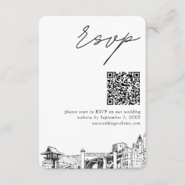 Fort Worth Wedding RSVP QR Code Small Begleitkarte