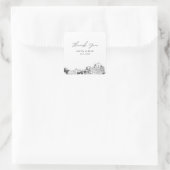 Fort Worth Wedding Sehenswürdigkeiten Vielen Dank Quadratischer Aufkleber (Tasche)