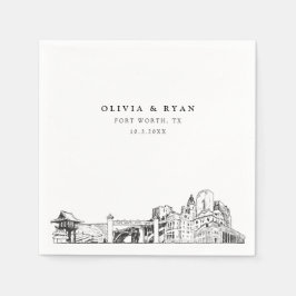 Fort Worth Wedth Paper Cocktail Napkin Serviette