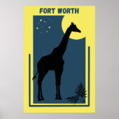 Fort Worth Zoo Texas Vintag Giraffe Poster (Vorne)
