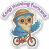 Fortbewegen behalten - Niedliche Owl Motivation St Aufkleber (Vorderseite)