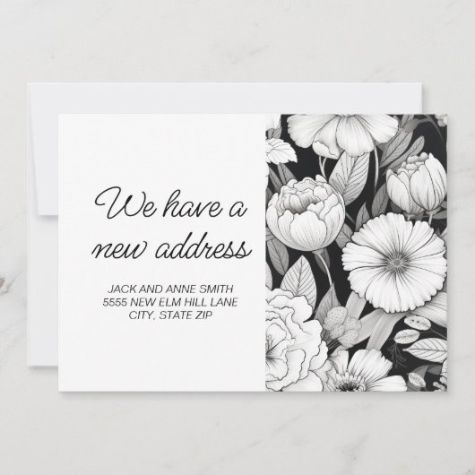 Fortbewegung Schwarz-weißer Blume Ankündigung (Vorderseite)