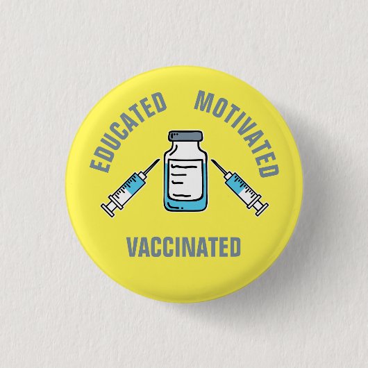 Fortgeschrittener motivierter Impfstoff COVID Impf Button (Vorderseite)