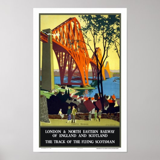 Forth Bridge, Schottland - Flying Scotsman Poster (Vorne)