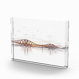 Forth Bridge Schottland Minimalistische Skizze Fotoblock