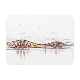 Forth Bridge Schottland Minimalistische Skizze Magnet