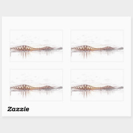 Forth Bridge Schottland Minimalistische Skizze Rechteckiger Aufkleber