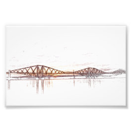 Forth Bridge Scotland Minimalist Sketch Fotodruck