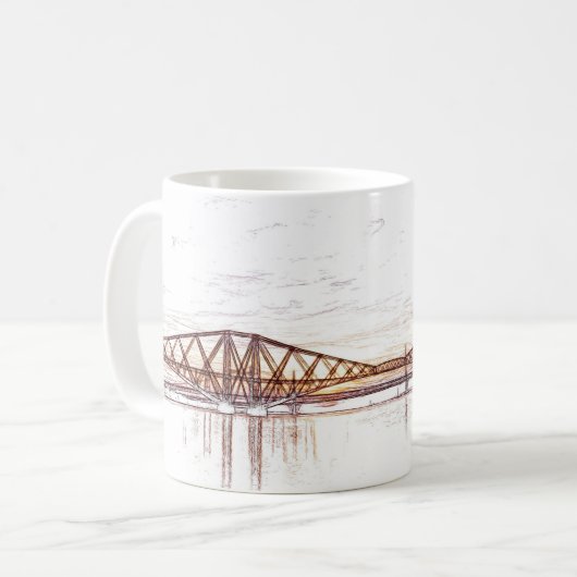 Forth Bridge Scotland Minimalist Sketch Kaffeetasse (Vorderseite Links)