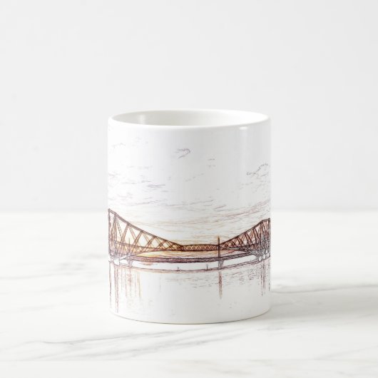 Forth Bridge Scotland Minimalist Sketch Kaffeetasse (Mittel)