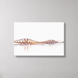Forth Bridge Scotland Minimalist Sketch Leinwanddruck