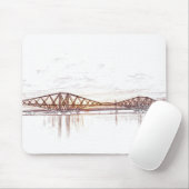 Forth Bridge Scotland Minimalist Sketch Mousepad (Mit Mouse)
