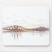 Forth Bridge Scotland Minimalist Sketch Mousepad (Vorne)