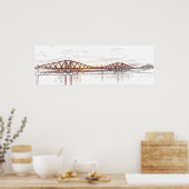 Forth Bridge Scotland Minimalist Sketch Poster (Küche)