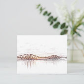 Forth Bridge Scotland Minimalist Sketch Postkarte (Stehend Vorderseite)