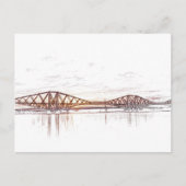 Forth Bridge Scotland Minimalist Sketch Postkarte (Vorderseite)
