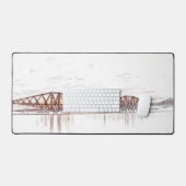 Forth Bridge Scotland Minimalist Sketch Schreibtischunterlage (Tastatur & Maus)