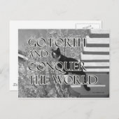 Forth und Equer Motivierend Cat Postkarte (Vorne/Hinten)