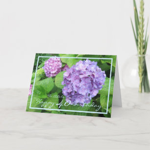 Fortieth Birthday Adele Hydrangeas Elegant Modern Karte