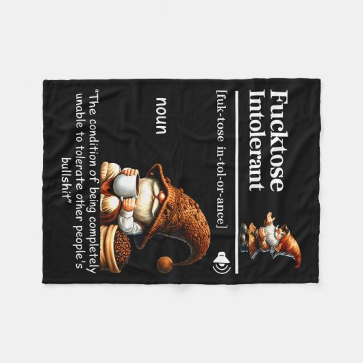 Fortose Intolerant Definition Funny Gnome Coffee Fleecedecke (Vorderseite (Horizontal))