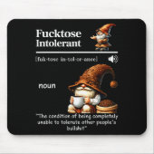 Fortose Intolerant Definition Funny Gnome Coffee Mousepad (Vorne)