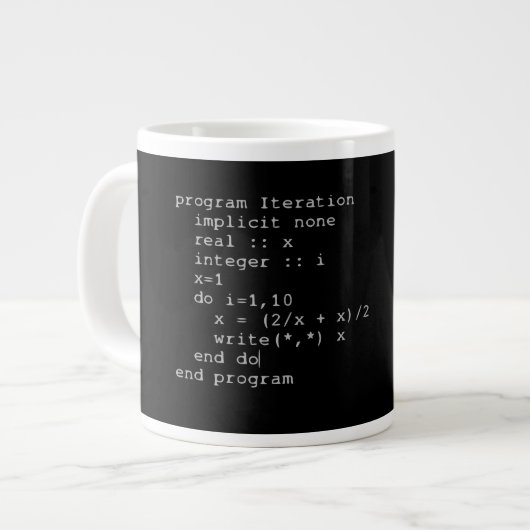 Fortran-Quellcode Jumbo-Tasse (Vorderseite Links)