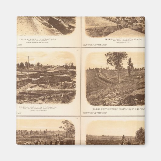 Forts, Batterien, Atlanta, Ga Magnet (Vorne)