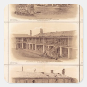 Forts Sumter u. Moultrie Quadratischer Aufkleber