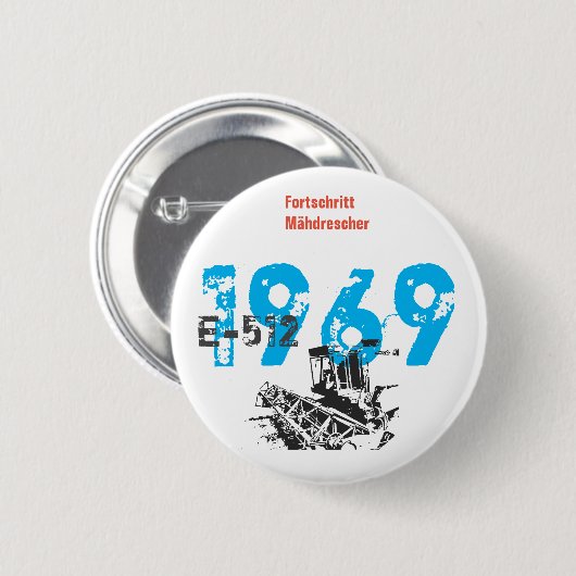 Fortschritt DDR-Konstruktion Button (Vorne & Hinten)