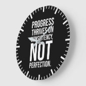 Fortschritt ist Konsistenz gegen Perfektion, Fitne Große Wanduhr (Winkel)