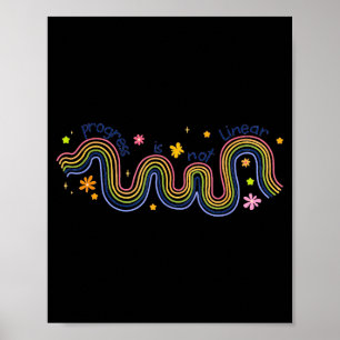 Fortschritt ist nicht linear sped Lehrer Regenboge Poster