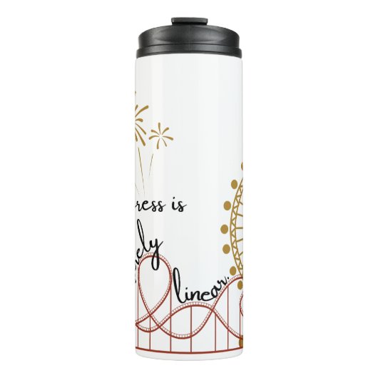 Fortschritt ist selten linear thermosbecher (Vorderseite)