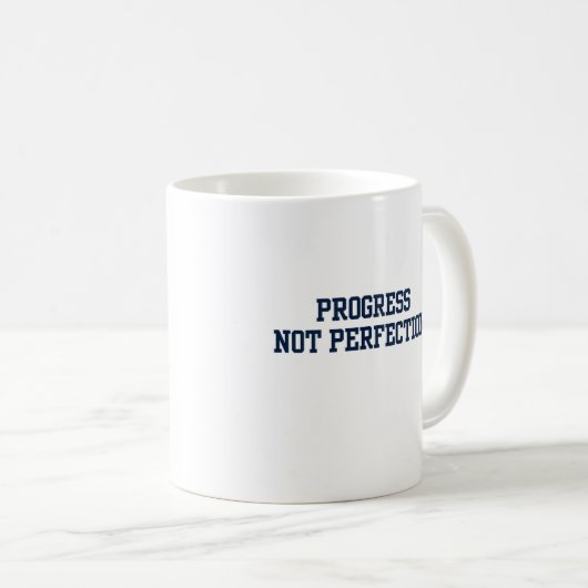 Fortschritt nicht perfekt Blau Kaffeetasse (VorderseiteRechts)