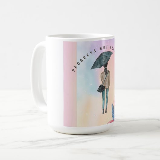 Fortschritt nicht perfekt kaffeetasse (Vorderseite Links)