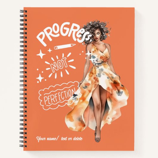 Fortschritt nicht Perfektion elegante Geschäftsfra Notizblock (Vorderseite)