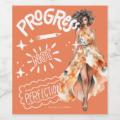 Fortschritt nicht Perfektion elegante Geschäftsfra Weinetikett (Einzelnes Label)