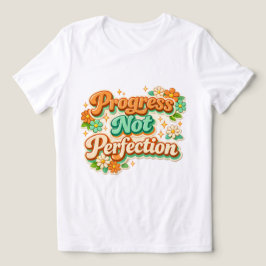 Fortschritt Nicht Perfektion Floral Retro Motivier Tri-Blend Shirt