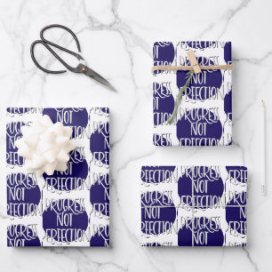 Fortschritt Nicht Perfektion Slogan Geschenkpapier Set