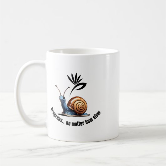 Fortschritt.no Wie langsamer Aufkleber Kaffeetasse (Links)