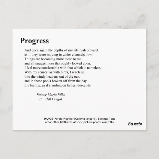 FORTSCHRITT POSTKARTE (Rückseite)