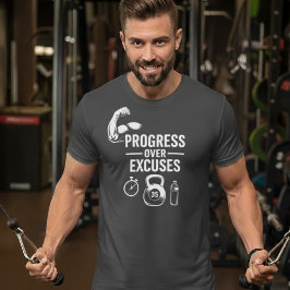 Fortschritt statt Ausreden – Motivations-T-Shirt T-Shirt