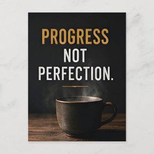📈 Fortschritt statt Perfektion Tägliche Motivatio Postkarte
