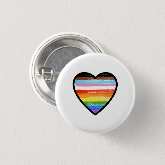 Fortschritt Stolz Gemaltes Herz Button (Vorne & Hinten)