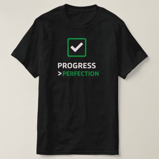 Fortschritt Über Perfektion Häkchen IconInspiratio T-Shirt (Design vorne)