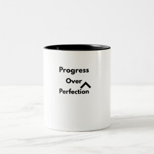 Fortschritt Über Perfektion Kraftdreikampf-Trainin Zweifarbige Tasse