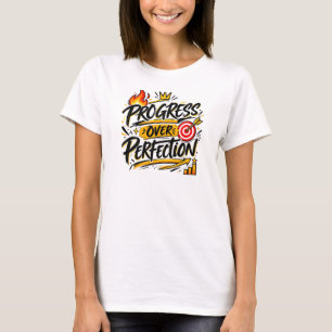 Fortschritt vor Vollkommenheit Motivations-Inspira T-Shirt