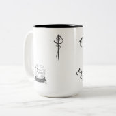 Fortschritts-nicht Perfektion dunkelgrau auf Weiß Zweifarbige Tasse (Vorderseite Links)